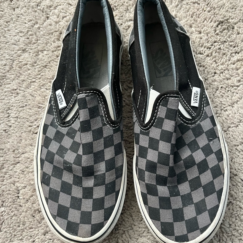 Black and Grey Checkered Vans